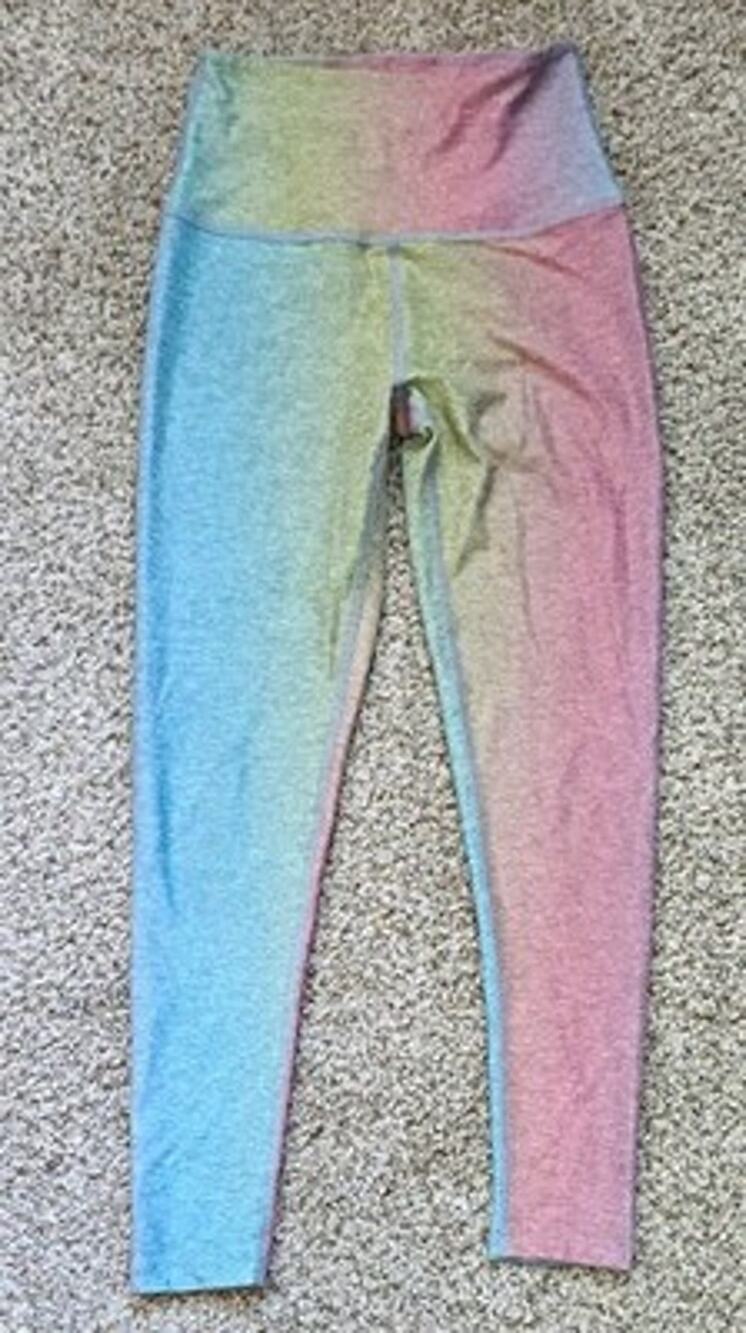 Beyond Yoga Women’s S Regular High Rise Multicolor Colorblock Ankle Leggings